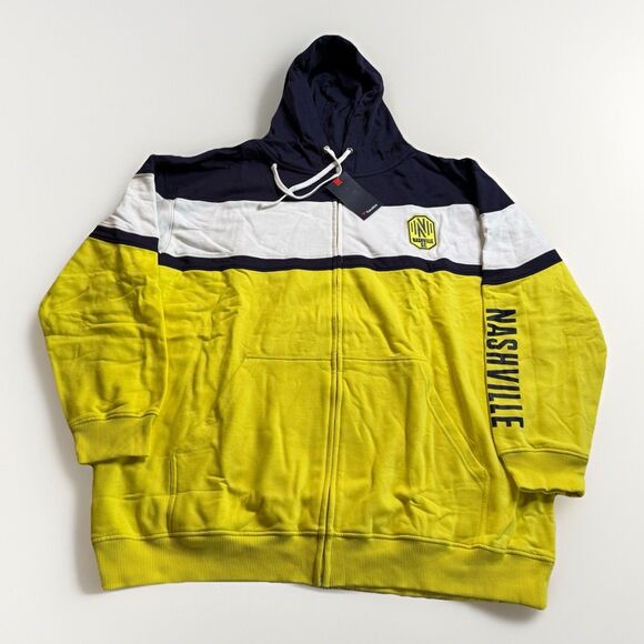 Nashville SC Logo Full Zip Hoodie Men’s 3XL Navy Gold Big Tall MLS Soccer NWT - Picture 1 of 11